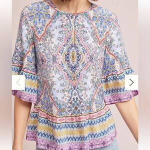 Kachel Anthropologie Silk Swing Top 4
